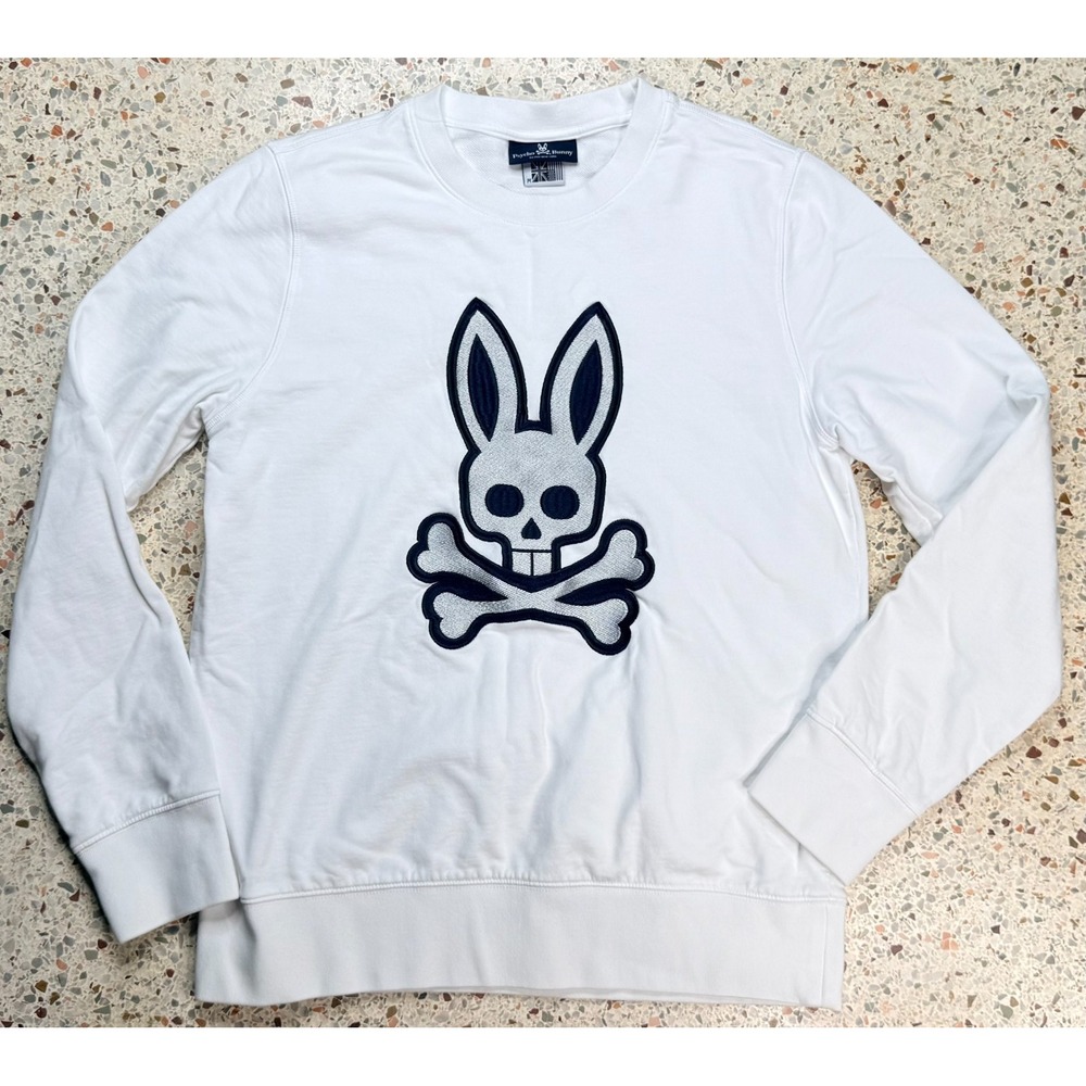 Psycho Bunny Men's Logo Embroidered Long Sleeve Sweatshirt Size Medium
